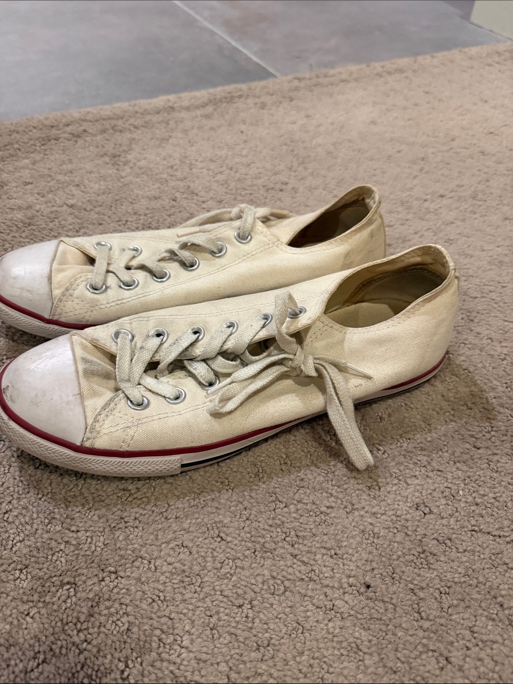 Classic Low-Top Canvas Sneakers in Off-White